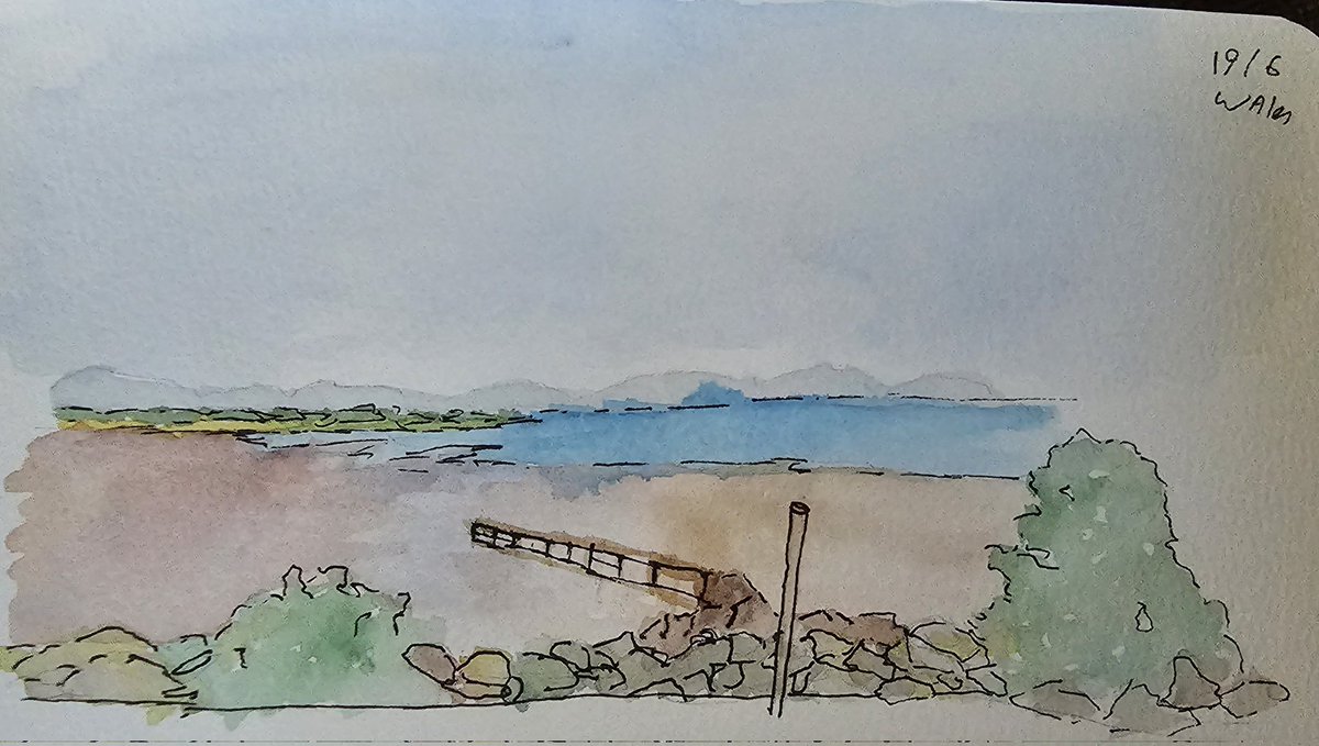 DavesArtyEye's tweet photo. Beach in Wales (Hafan y mor) #watercolour https://t.co/5MZKgOPO8o