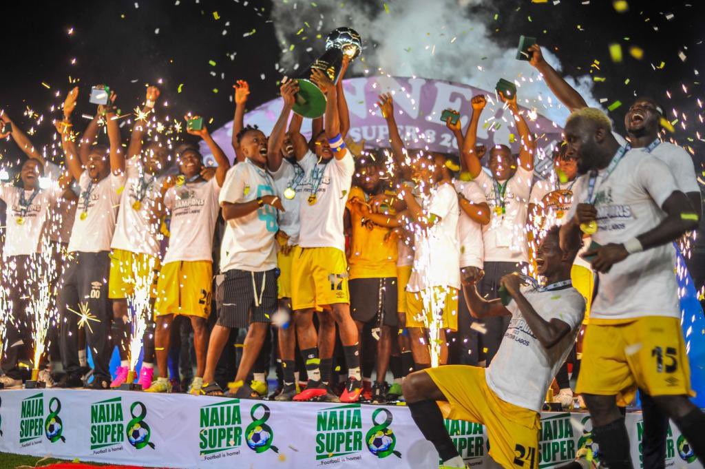 An emotional tale, witnessed by many, encrypted in historic books and alive in the hearts of many Lagosians🥹💚

Announce it on the island, let it reverberate on the mainland @SportingLagos are the champions of the first #NaijaSuper8

We brought football home! #FootballisHome