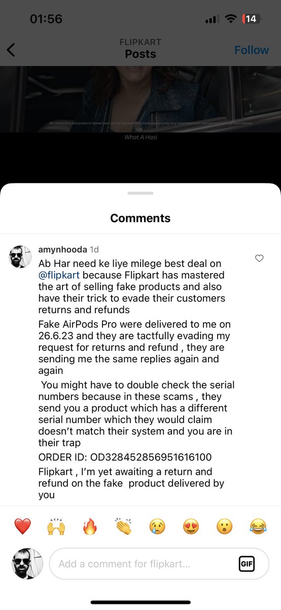 amynhooda's tweet photo. Flipkart claims that they have addressed my issue by saying that ‘hello , the serial number of the fake AirPods Pro we delivered doesn’t match with our own system’ this is an old way of scamming and you are our soft target @flipkartsupport @FlipkartStories https://t.co/vzLILbCPfD