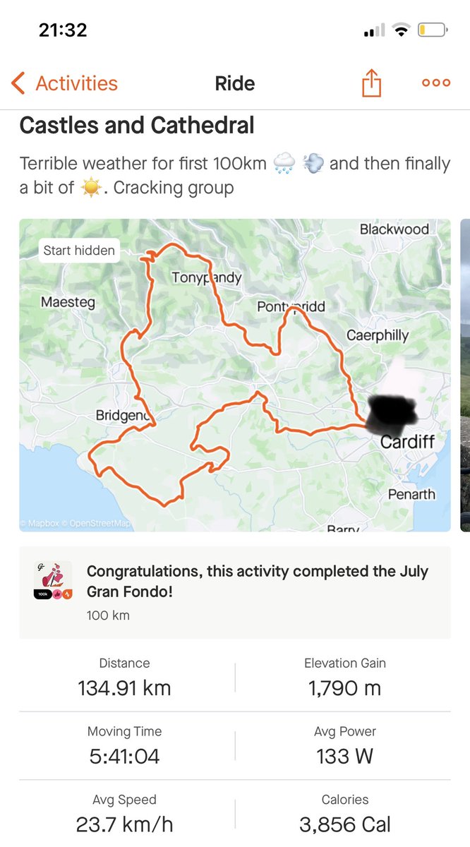 Great and tough day mastering <a href="/CastlesSportive/">Castles & Cathedrals MONSTER RIDE</a> It didn’t stop raining for the first 60k and a super windy decent off the Bwlch, but fabulous company and the sun eventually arrived! Thanks for organising <a href="/ShelterCymru/">Shelter Cymru</a> <a href="/WhitchurchCycle/">Whitchurch Cycling</a> #cycling