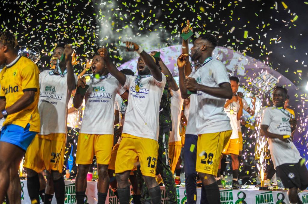 Let the champagne bottles pop, the champions are here🍾🥂🎉

Congratulations! @SportingLagos 

#NaijaSuper8 #FootballisHome