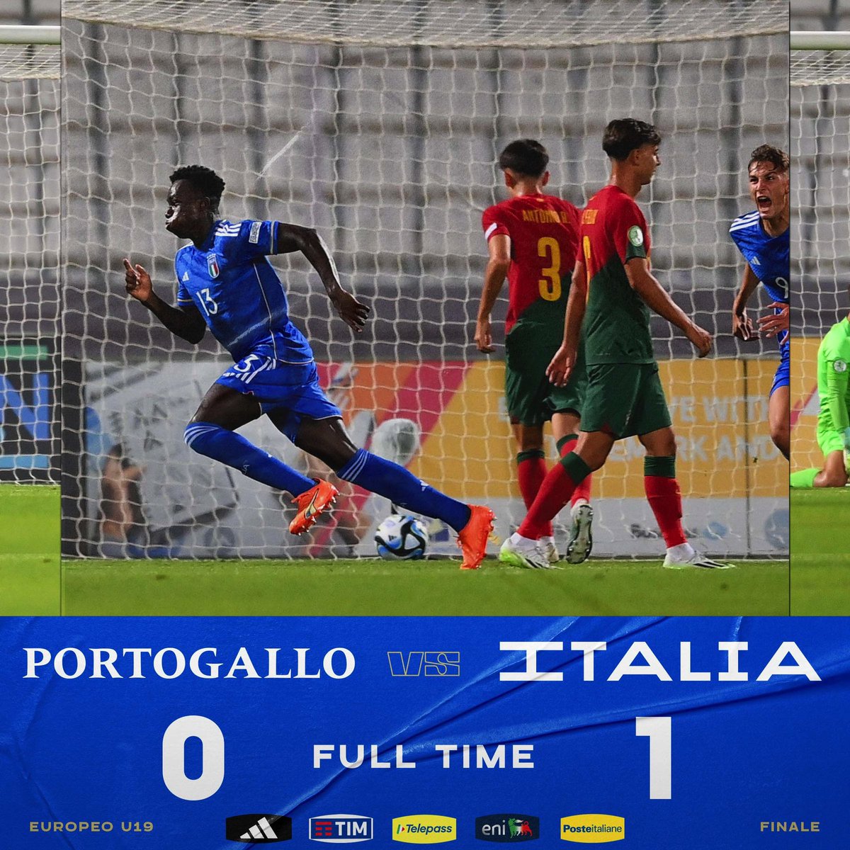 𝑪𝑨𝑴𝑷𝑰𝑶𝑵𝑰 𝑫’𝑬𝑼𝑹𝑶𝑷𝑨 🤩

🇵🇹🇮🇹 #PortogalloItalia 0⃣-1️⃣
#Kayode 19’

#U19EURO #U19 #Azzurrini #VivoAzzurro