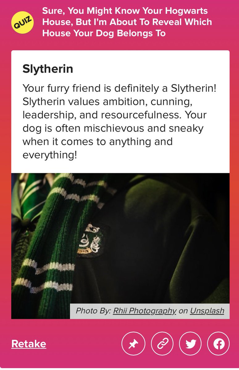 valramirez96's tweet photo. Le hice un test a la kora de a cual Hogwarts House pertenece; y como una perra de raza HUSKY nacida en JULIO (ósea es LEO) no podía esperar nada mas y nada menos que Slytherin https://t.co/AruIgB2gIS