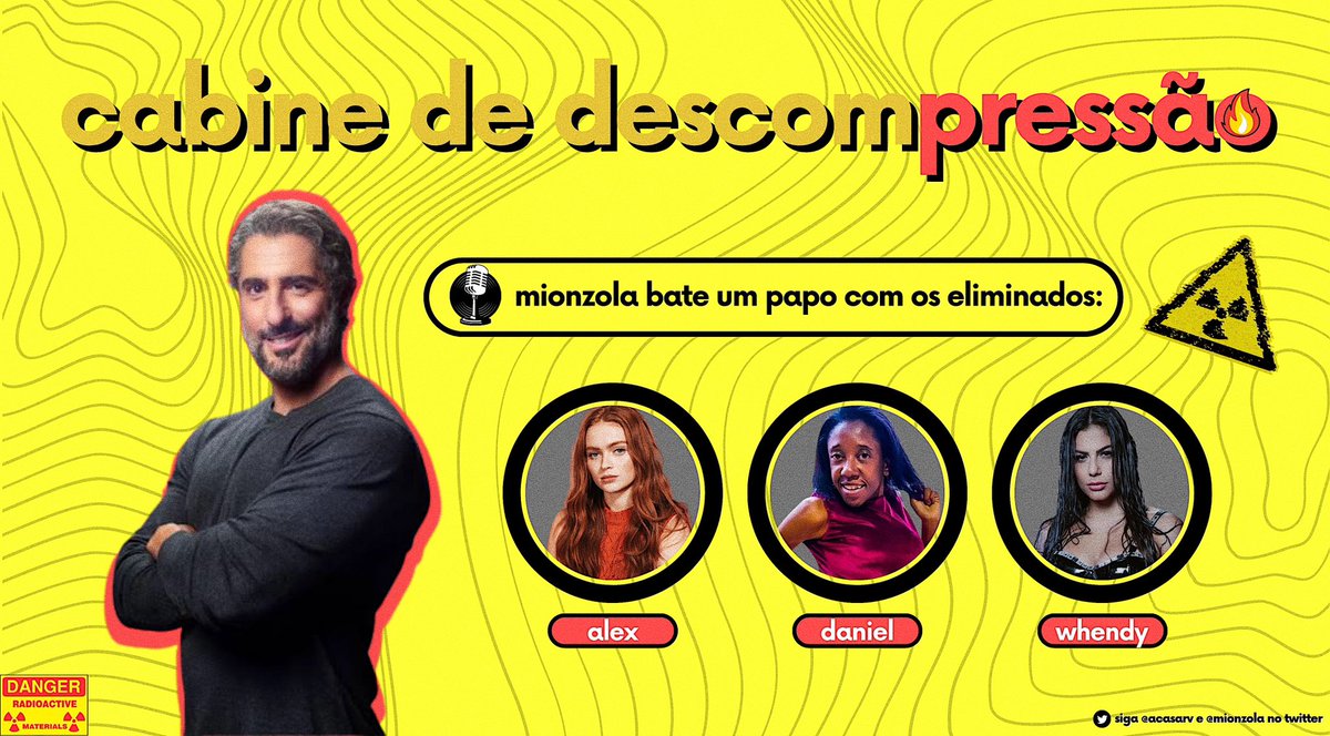 mionzola's tweet photo. 🎙️CABINE DE DESCOMPRESSÃO! [S02E04]

Confira abaixo um bate-papo do Mionzola com os eliminados: Alex (@sinkfvvz), Daniel (@dspcomenta) e Whendy (@Whendy_org). 

#ACasaVirtual2 https://t.co/akrcuUuFXd