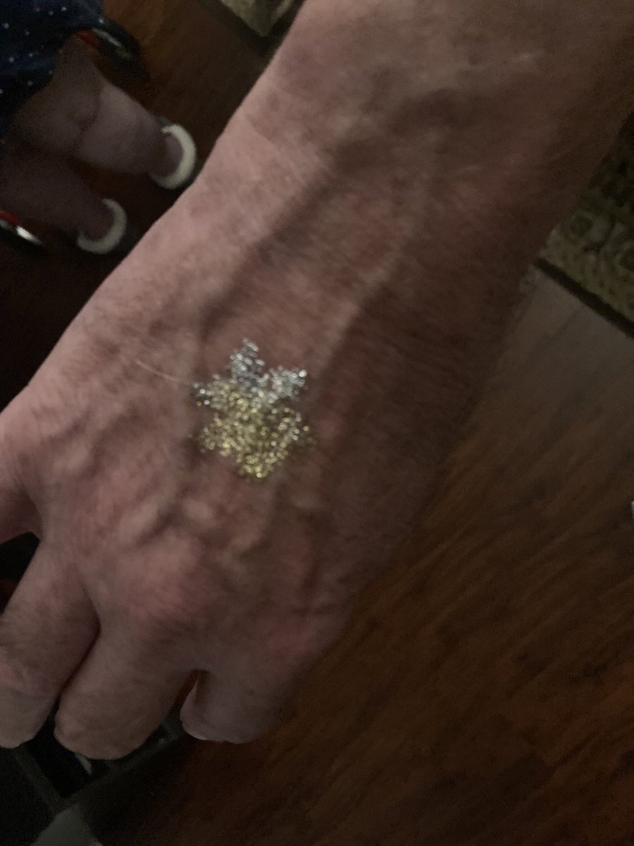 Howardstei42922's tweet photo. My snowflakes tattoo....It was a fun birthday party despite the rain. Anna and Elsa were very entertaining and I danced like a crazy man to Let It Go! https://t.co/mgF2EUdmWJ