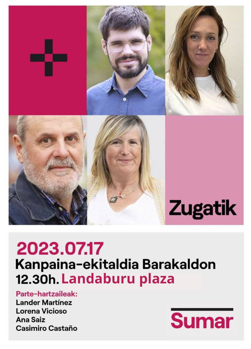 valorena's tweet photo. En la ultima semana de campaña, mañana @sumar estará en Barakaldo. Ya falta menos para que @Yolanda_Diaz_ se la presidenta de este país… https://t.co/f0jusTMBc1