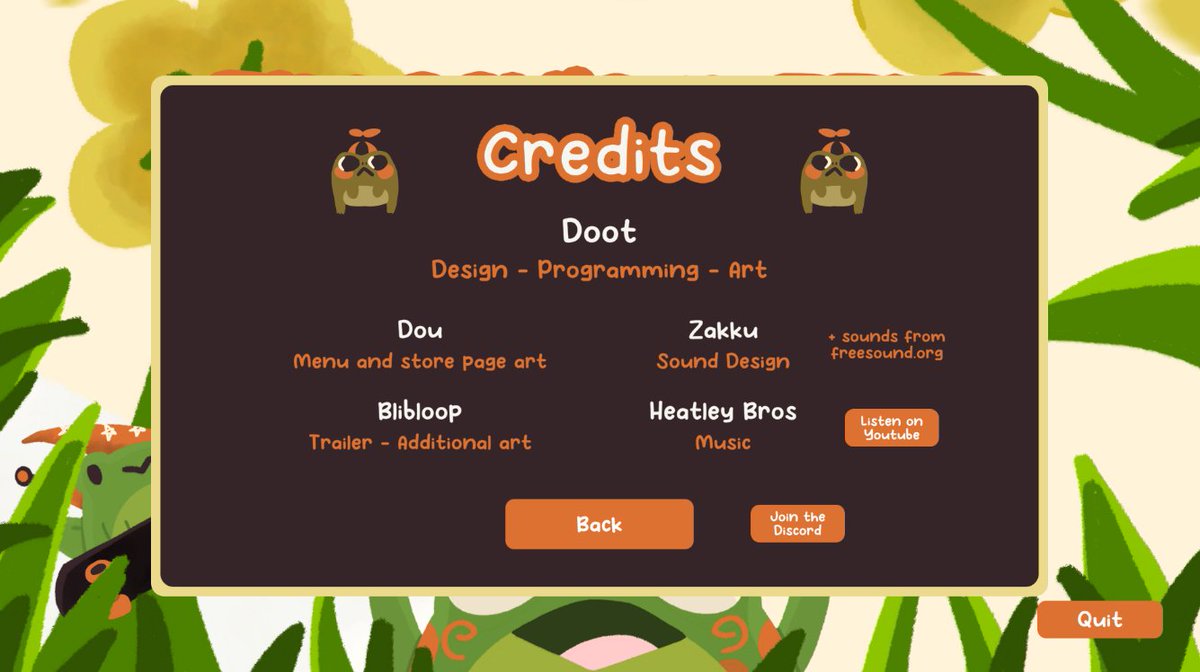 doot_dodo's tweet photo. 🐸🛹 D-3 to Froggy's Battle release 🗡️🔥

I'm a solo indie dev, but I got quite some help by amazing people on this game.
- @EdouardSastre did the assets for the store pages and the main menu
- @NamedZak  did all the sounds and helped a lot with sound design

[1/2] https://t.co/0Agr8IrvsM