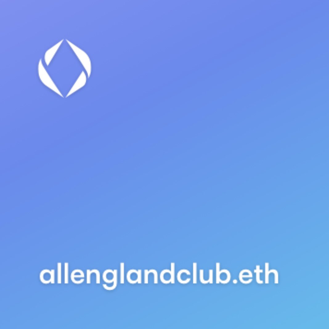 physicsboynft's tweet photo. In the spirit of #Wimbeldon I’m putting #AllEnglandClub .eth up for sale. 

As always, all offers welcome 🕊️

#ens #ensforsale #ethereum #web3 #DomainForSale 

https://t.co/cXKwNWbGIh https://t.co/YoRmfT048L