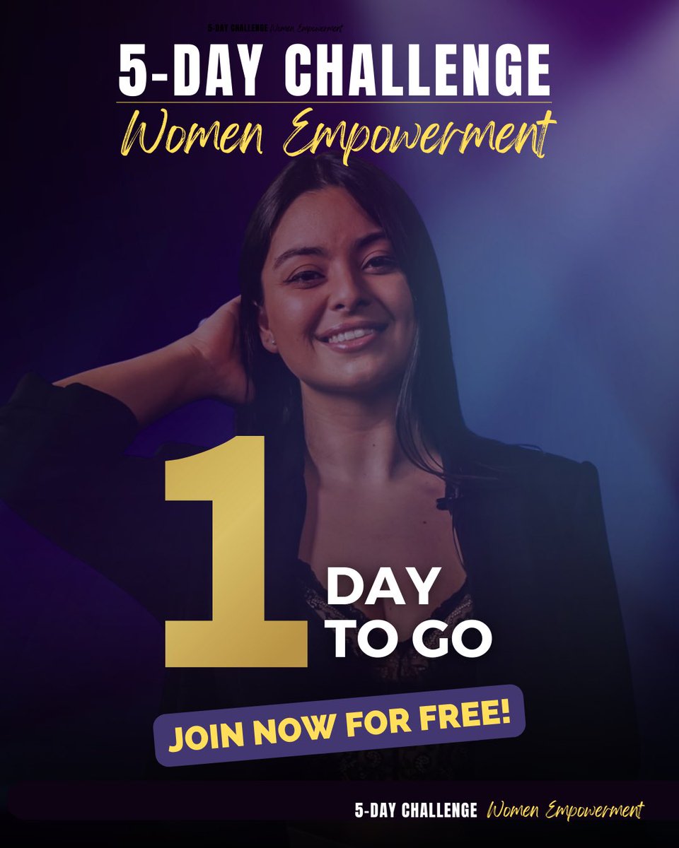 ⭐️Join us FREE for the 5–DAY WOMEN EMPOWERMENT CHALLENGE with WOMEN UNITE co-founder ANGELA P. QUINTERO⭐️

Register Now 👇 Spaces are Limited
creators.iamverse.com/ogwomen-empowe…

Starts July 17th 5PM Dubai Time