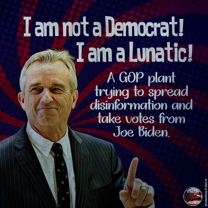FeistyLibLady's tweet photo. Robert F. Kennedy Jr. is no Robert F. Kennedy.

Robert F. Kennedy Jr. is no John F. Kennedy.

Robert F. Kennedy Jr.  is no Edward M. Kennedy.

Robert F. Kennedy Jr. is no Democrat.

Every damn time Robert F. Kennedy Jr opens his mouth he hurts the legacy of his father and two uncles who worked so hard for equality for all.

We are used to his BS about false conspiracy theories about Covid, Covid vaccines, childhood vaccines and autism, mass surveillance and 5G cellular phones, ill health effects from Wi-Fi and a stolen election in 2004. 

His newest BS conspiracy theory reeks of anti-Semitism. According to him Covid-19 is targeted to attack Caucasians and Black people. The people who are most immune are Ashkenazi Jews and Chinese.

Robert F. Kennedy is a disgrace to his family name and the Democrats who appreciate the great works of his amazing and very human and sometimes flawed family. 

#FreshResists
#BidenHarris2024