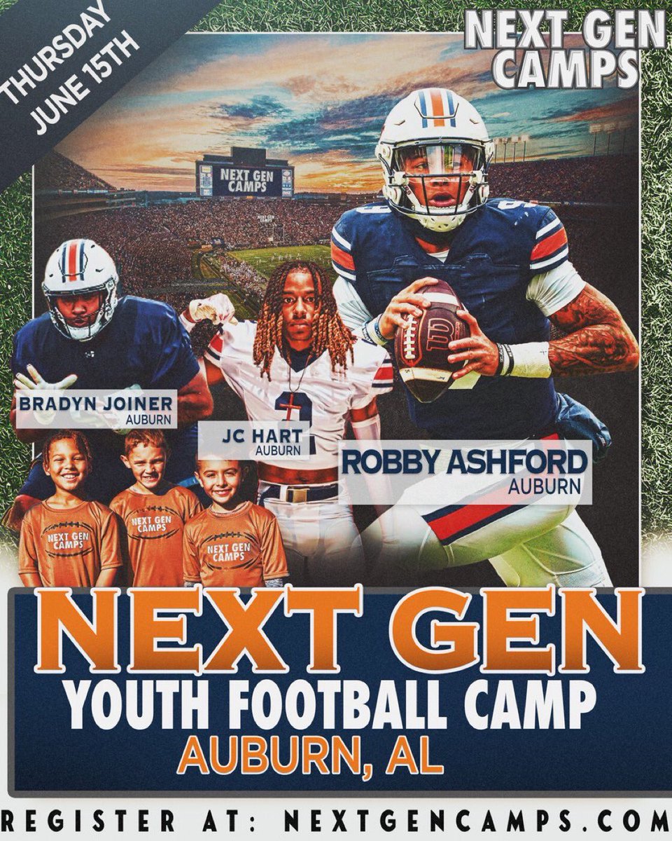 Come out to LOACHAPOKA HIGH SCHOOL-Next Gen Youth Football camp today. Rescheduled TODAY at 1:00-5:00. @jchart_ @pokafootball @BradynOL78 @AuburnHighFB @robby_ashford @AuburnFootball @jahop23 @Stanford1Callie @JPattersonTV @TonyReeseTV @RosieLangello @colereporter @LoachapokaAD