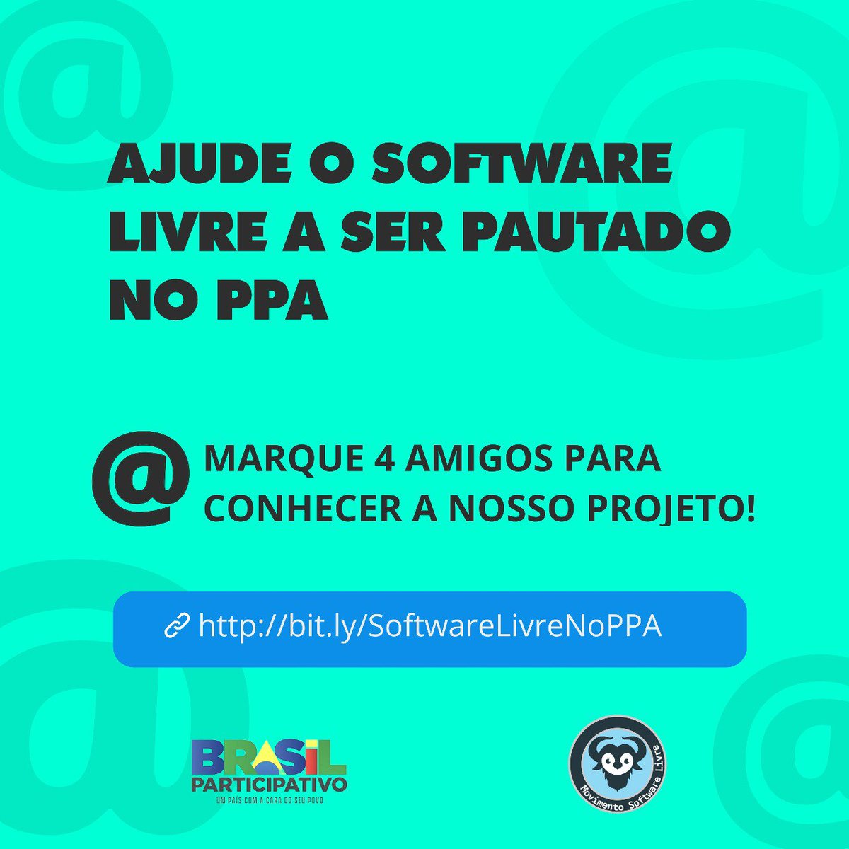 SoftwareLivre_'s tweet photo. MUTIRÃO DA VOTAÇÃO 

REPLIQUE A MENSAGEM OU MARQUE MAIS GENTE pra conseguir mais votos para a Campanha Software Livre no PPA

VOTE: https://t.co/2fNDClPja8

@Arygriaa @juuh42dias @ninadhora @badtux_ @deyvin @LINUXtipsBR @MidiaNINJA

Saiba mais:
https://t.co/tQuLID2tHt https://t.co/CsT6ADRSCo