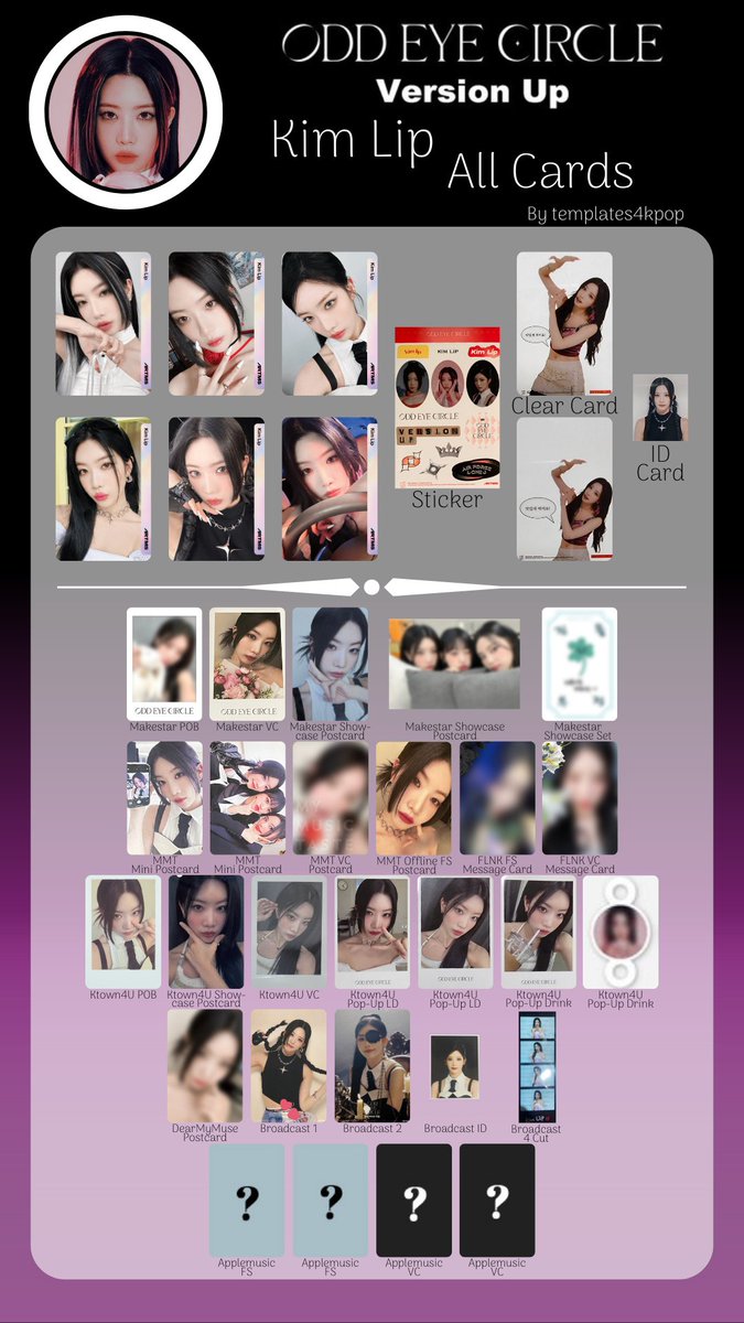 Odd eye circle OEC Version Up Album Photocard pc object inclusions