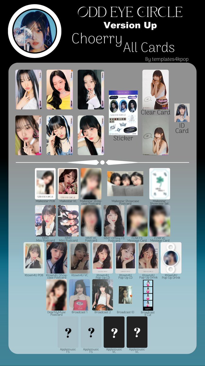 Odd eye circle OEC Version Up Album Photocard pc object inclusions