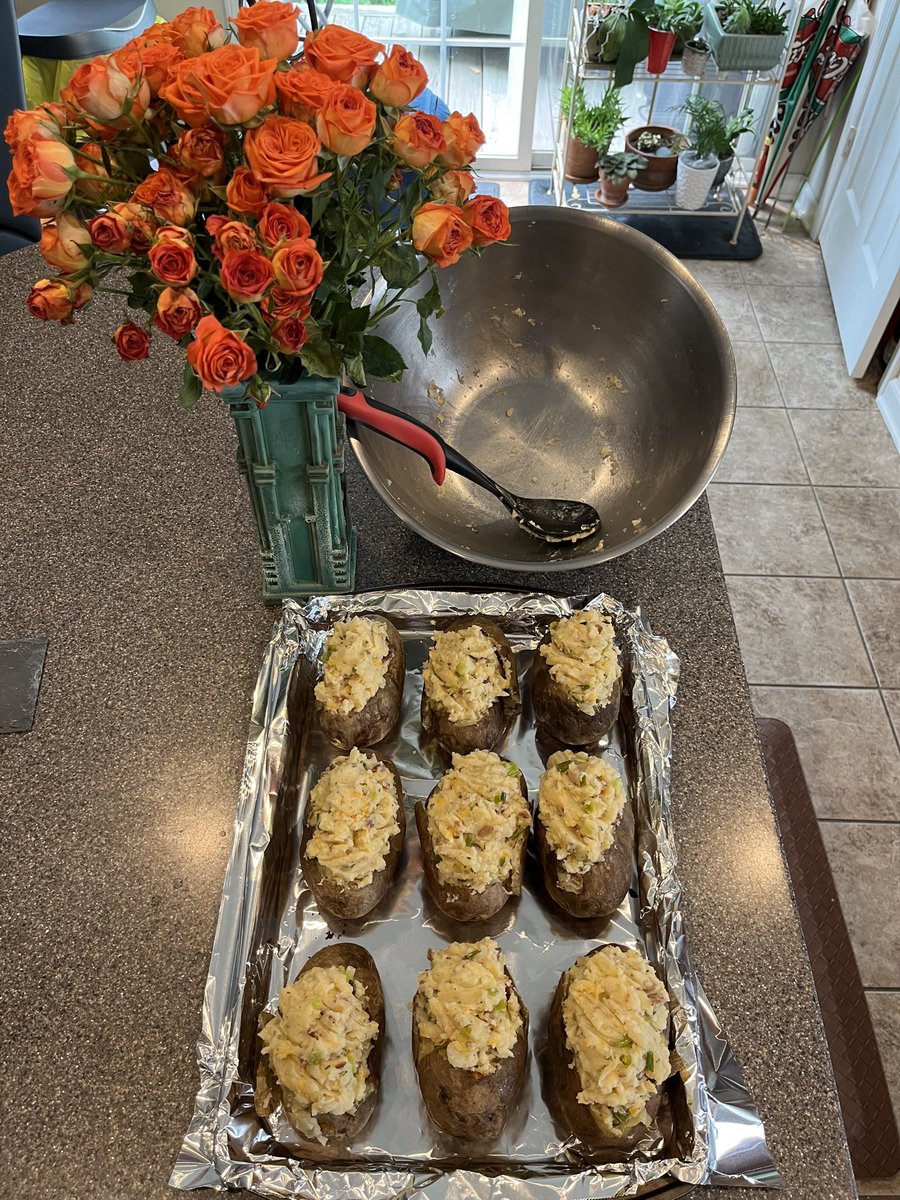 Hopefully ROI on twice baked will be good tonight since a lot of prep.  And gotta love it when bowl is empty at the end!