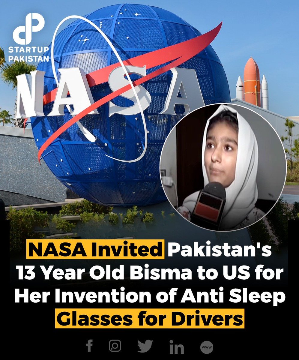 PakStartup's tweet photo. NASA has recognized the impressive achievements of 13-year-old Bisma Salangi from Karachi, who attends Evergreen Secondary School. https://t.co/J9pApjRduf