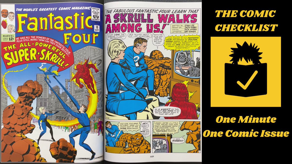 TheComicCL's tweet photo. The Fantastic Four #18 - Sept. 1963

A Skrull Walks Among Us!

https://t.co/vEa67is2A8

#thefantasticfour #f4 #marvel #comics #comicbooks #thecomicchecklist #marvelcomics #shorts https://t.co/sjh2kjqt8p