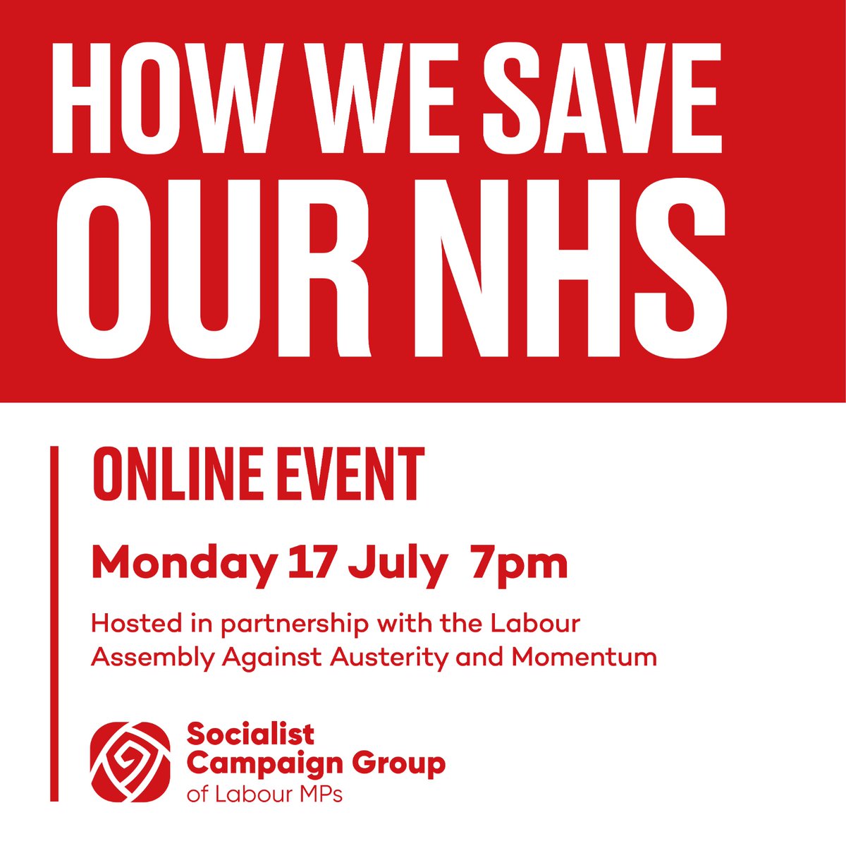 Tony Blair says the NHS needs more private sector involvement.

But a decade of Tory privatisation helped create this NHS crisis.

This Monday we're hosting an online event on how we keep our NHS public and run for people, not private profit.

REGISTER🔽
eventbrite.co.uk/e/how-we-save-…