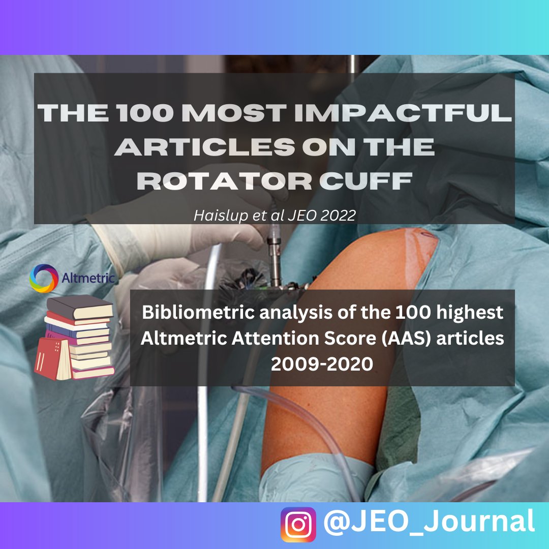 JEO_journal's tweet photo. Interested in the articles on rotator cuff that get the most online attention? ⬆️

Check out this Open-Access Altrematic bibliometric analysis: https://t.co/MGWeHxLDyh

See you on the socials!

#JEO #shouldersurgery #altemetric https://t.co/N2n8KlVC3B