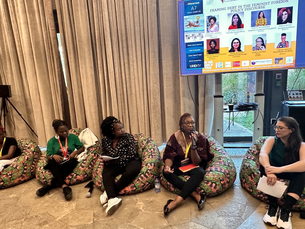 Insightful dialogue on framing debt in the feminist foreign policy.Thanks to the plethora of fierce feminists who were representing @hivo @CIFF @amwaafrika @equidaddegenero @YoungFeministEU @FemnetProg @ProjectRebirth.A great S/O to @sithole_nyasha for moderating the meeting.
