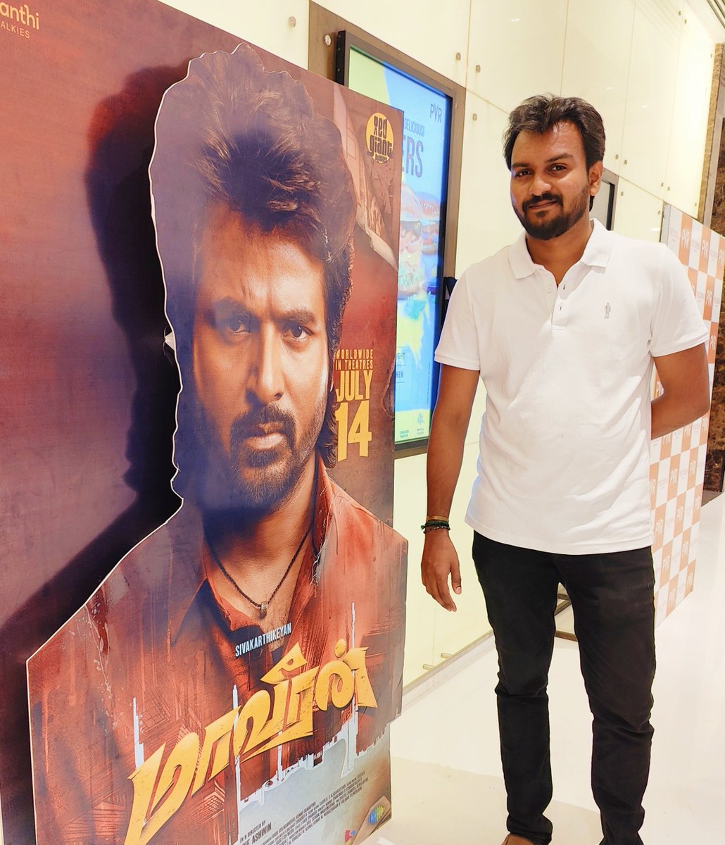 Rajinivignesh12's tweet photo. #Maaveeran 🌟Good entertainment movie and concept also different big congratulation🙌💐🥳 to @Siva_Kartikeyan bro 🫶🏻🫶🏻🫶🏻 

#MaaveeranBlockBuster 
#MaaveeranReview https://t.co/qL2hkLYqgP