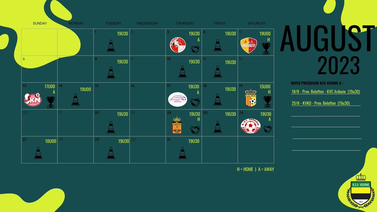 📅 PRESEASON ⚽️💛💚 #ksvveurne