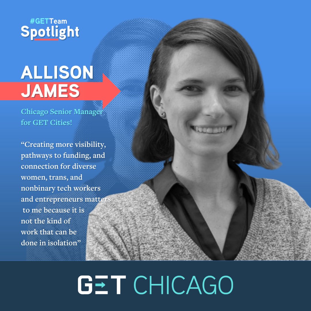GETCities's tweet photo. #GETTeam Spotlight: Meet Allison! 

Allison James is the Chicago Senior Program Manager for GET Cities. We’re so honored to have her on our team. 

Thank you for all that you do and your commitment to equity, Allison! https://t.co/mr7lVCotBR