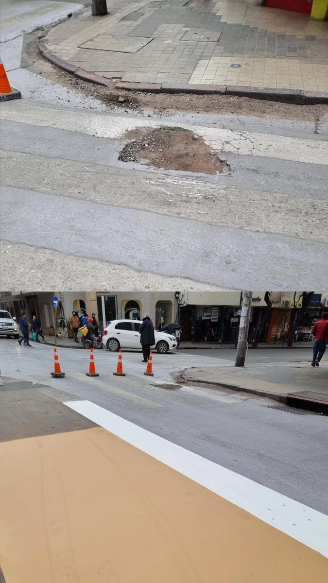 Mucha pintura y caretaje pero los pozos? <a href="/MuniCba/">Municipalidad de Córdoba</a> 🙃