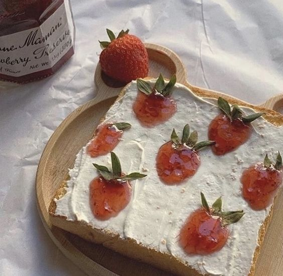 Strawberry jam toast