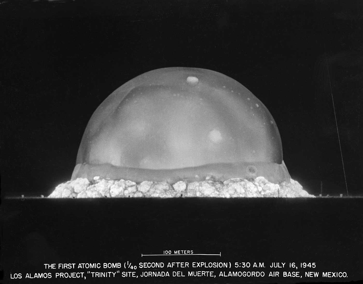 Oppenheimer's brother Frank is among those in the control bunker, 10,000 yards away from Ground Zero &amp; buried beneath earth &amp; concrete. He hears Robert Oppenheimer's first words after viewing the Trinity test: "Well, I guess it worked."