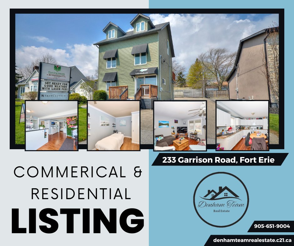 denhamteam's tweet photo. 233 Garrison Road, Fort Erie.  
Situated in a high traffic area on Garrison Road in Fort Erie, this 3 level building is perfect for your home &amp; business. Main floor offers a complete business setting with reception/sitting area, 3 offices, washroom,... https://t.co/JGpB1U0Sx0 https://t.co/V18hTjj8Bx