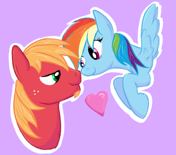 KarmaDash's tweet photo. Can I offer cute pony ship in these trying times? #RainbowDash #BigMaintosh #MacinDash #MLP https://t.co/Xksk7onUpJ