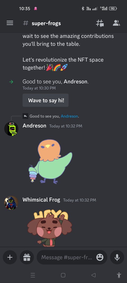 WhimsicalFrogss's tweet photo. Welcome Anderson 
 
Be part of Unique Super Frog exclusive Community 
 
Link 👇👇👇
 
https://t.co/aj2uonpOZF 
 
#NFTCommunity
#NFT #NFTGiveaway
#NFTmagic #NFTartists #nftcollectors #nftsales #NFTs #blockchain https://t.co/MKZJBvkf7L