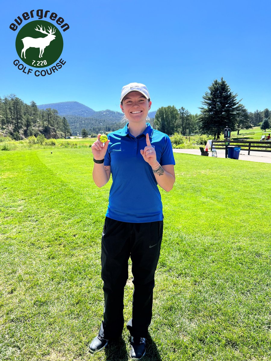 DenverGolf5280's tweet photo. EVERGREEN: Mtn. Golf ACE ALERT! @mariahy_26 just claimed a ONE on hole #12, congrats! #EvergreenGC  #DenverGolfUpdates https://t.co/7WcpcGPlDp