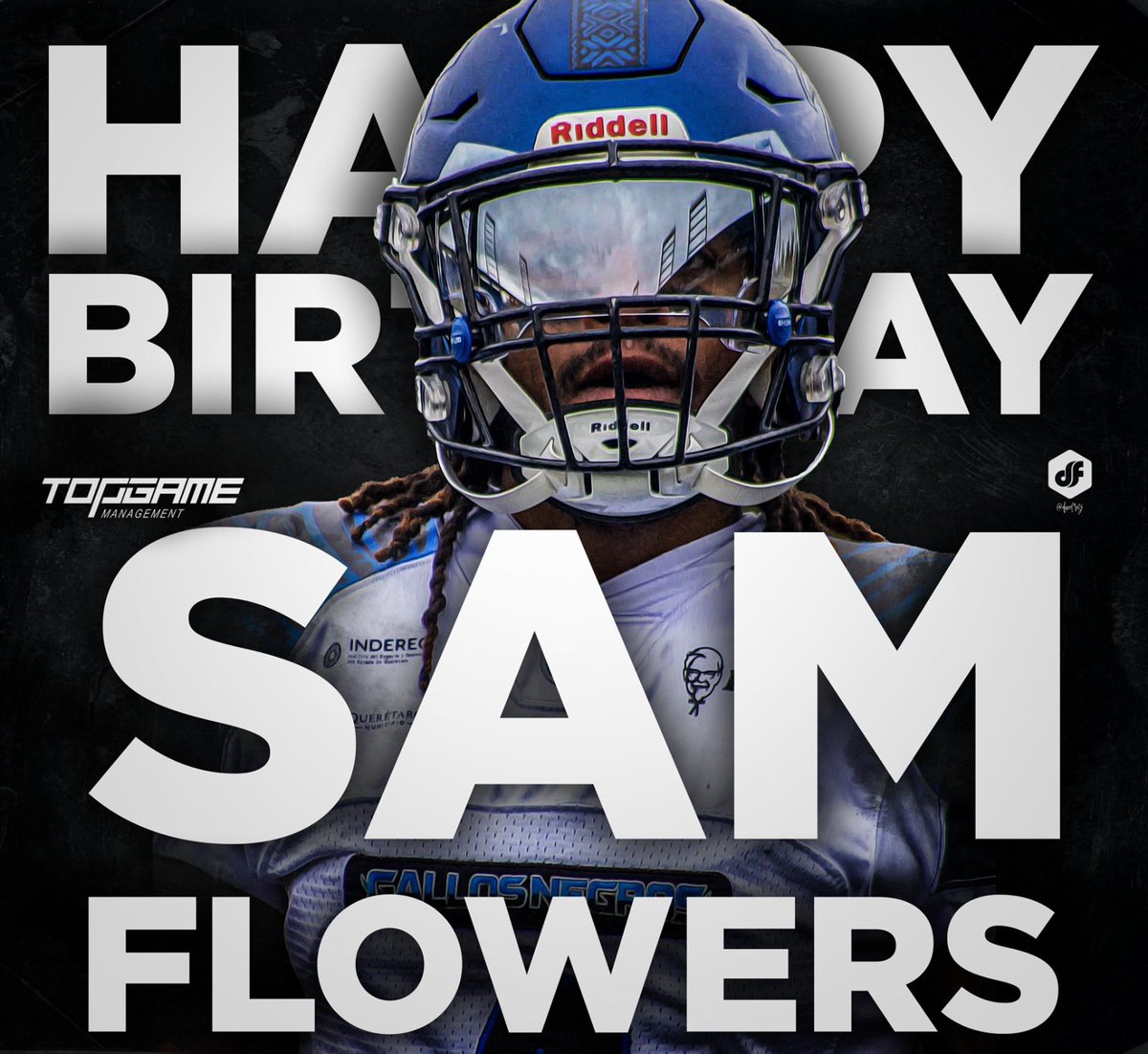 TopGameMGMT's tweet photo. Happy belated birthday to Sam Flowers! π
Have an amazing day and enjoy some cake! Donβt worry, with speed like yours, those carbs will come flying off! πββοΈ
#TopGameFootball
Art by @DaveFretz π¨ https://t.co/QHU8yXOCng