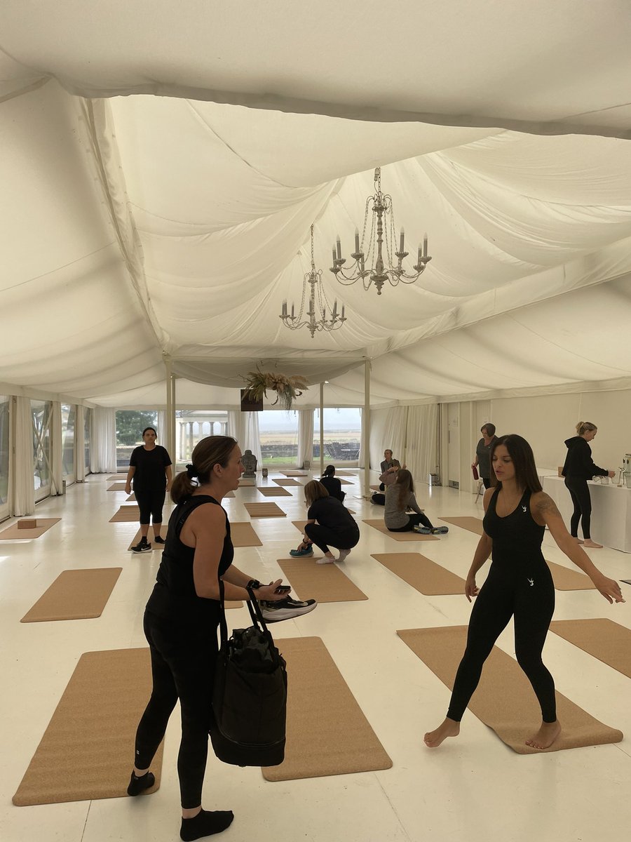 AggieEd's tweet photo. A fantastic Pilates retreat complete with an alpaca walk!  @GilestonManor #relaxed #reset #restored https://t.co/JvDPkGNCc8