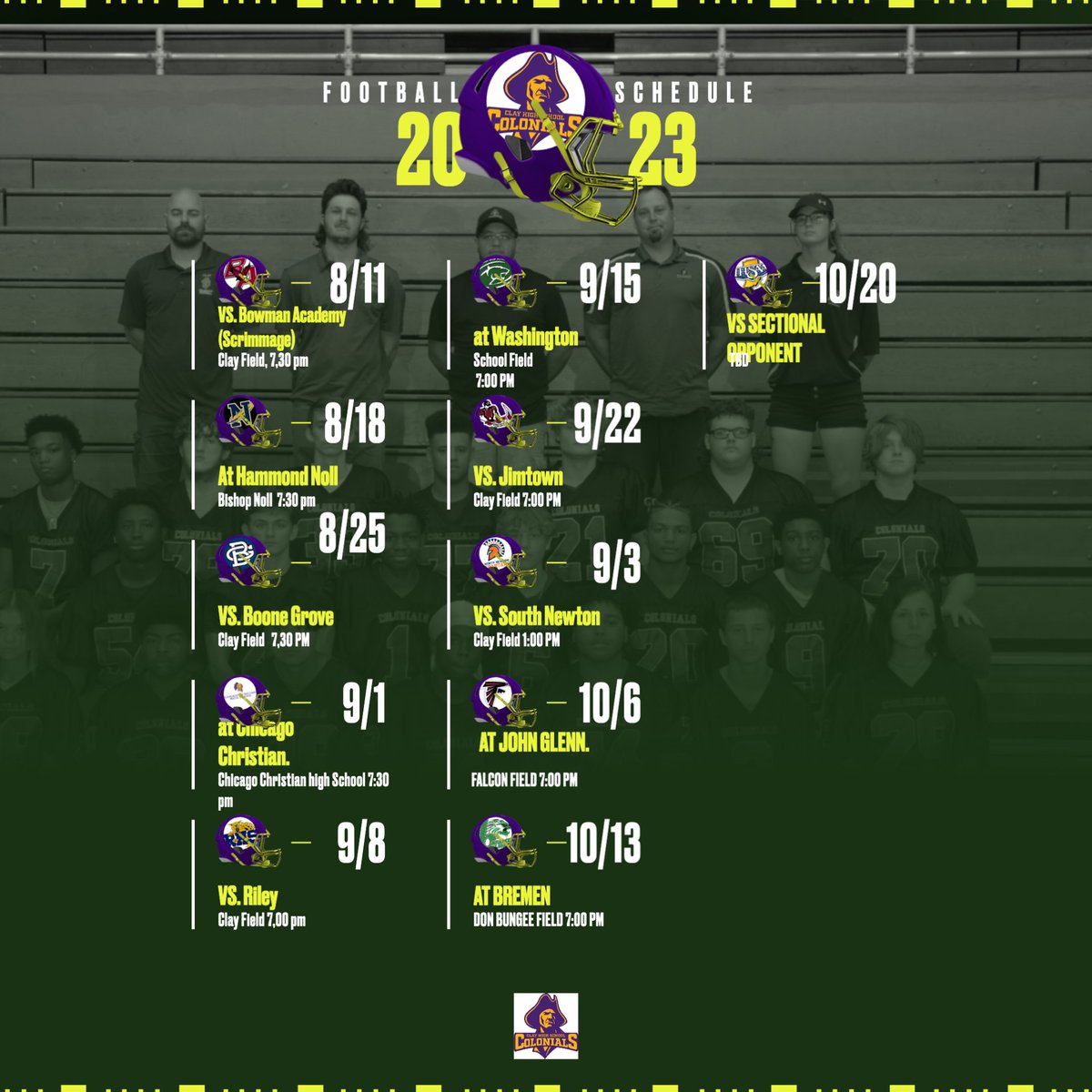 Clay High 2023 Football Schedule