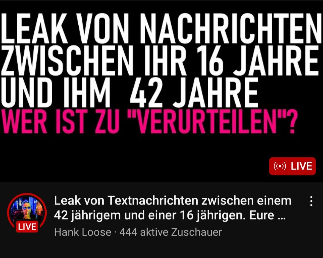 Andreas, es ist nicht normal, sich an ein Mädchen ranzumachen, das vom Alter her deine Tochter sein könnte.
Vor allem nicht, wenn sie dann auch noch minderjährig ist.
Versuch woanders, deine Handlungen zu entschuldigen
#drachenlord #arnigame #kuttergame