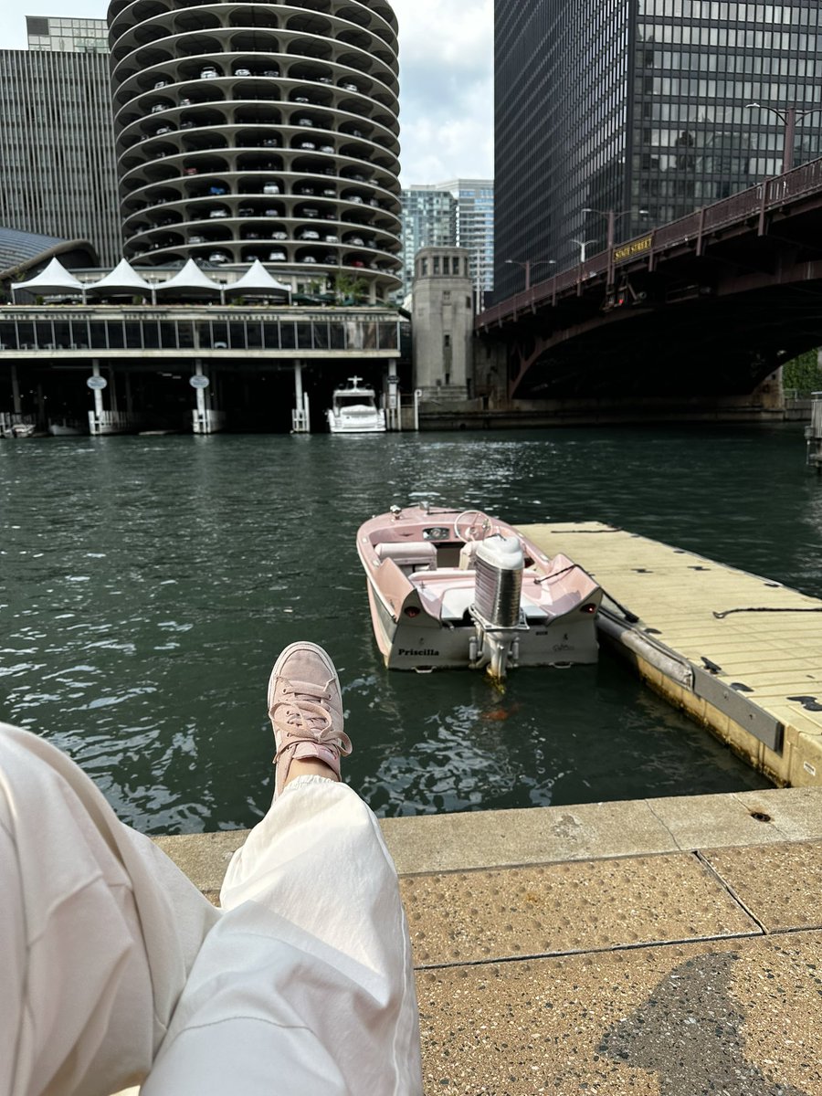 This boat was a paid actress 🤍🩷 #chicago #citygirl #riverwalk
