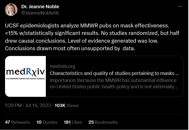 hypoautonomic's tweet photo. Bad Journal Club 
🧵# 1
From the metascientists at UCSF ...  

Here we have them analyzing "MMWR pubs on mask effectiveness". https://t.co/sztLs3LG7x