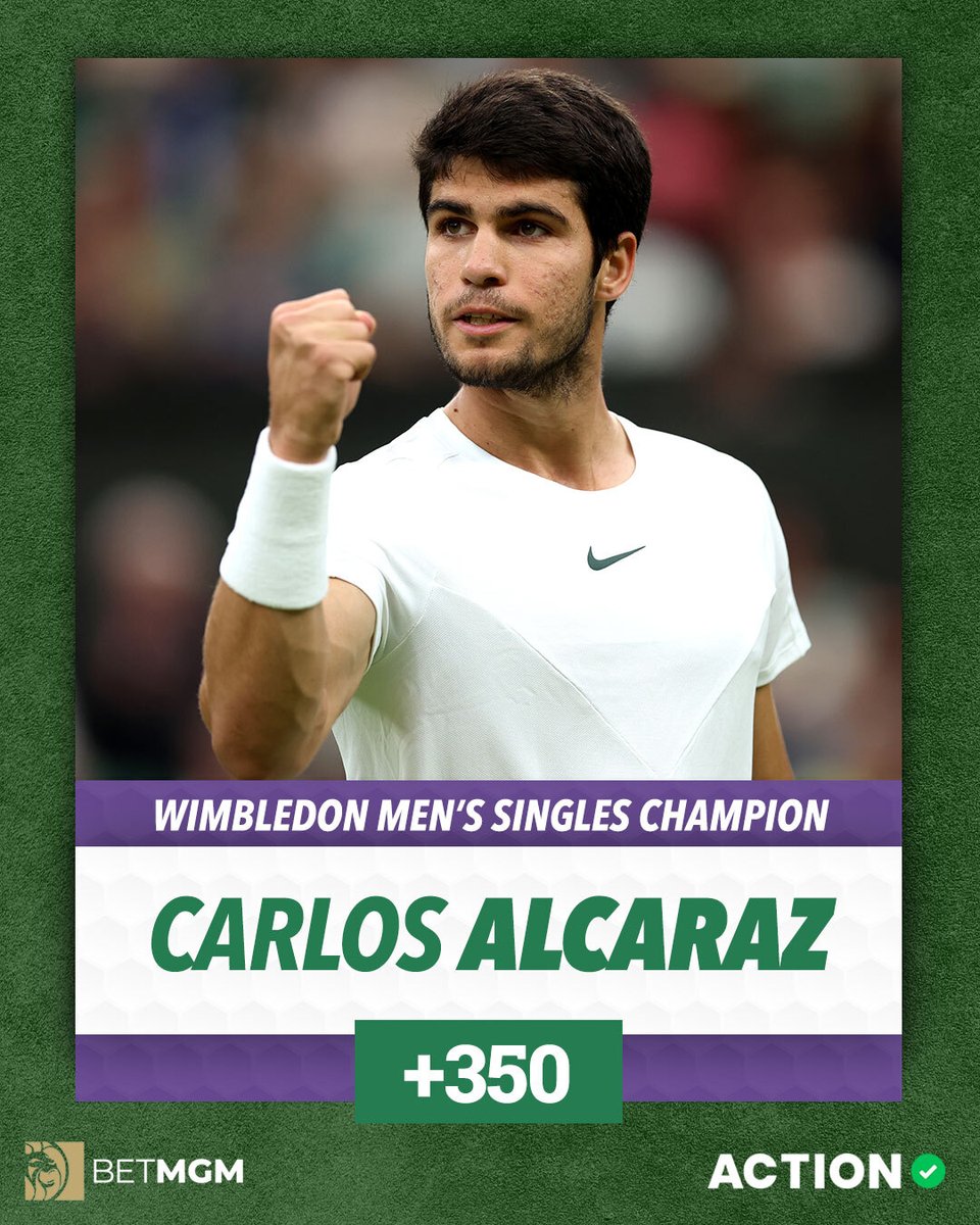 ActionNetworkHQ's tweet photo. CARLOS ALCARAZ IS A WIMBLEDON CHAMPION 🏆 https://t.co/PwVSyLJpUU