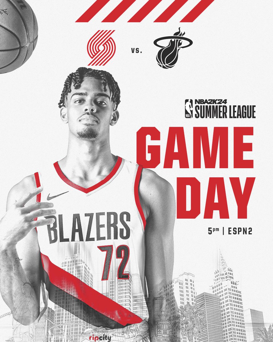 SL finale for your #SummerBlazers 

🏀 #RipCity  vs. @MiamiHEAT 
🏟️ @ThomasAndMack 
⏰ 5:00 PM PT
📺 ESPN2