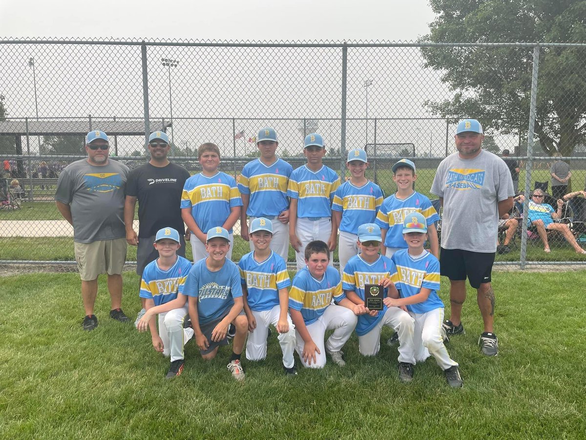 Jomez26's tweet photo. Congratulations to our @BathWildcatBASE 11U team finishing as a semifinalist at the @PlayBallMinster Tournament, 3-0 in pool play and falling to a really good Russia team in bracket play. I’m most proud of our boys being awarded the Paul Homan Sportsmanship Award! #Build1t https://t.co/T0MIlcKKlC