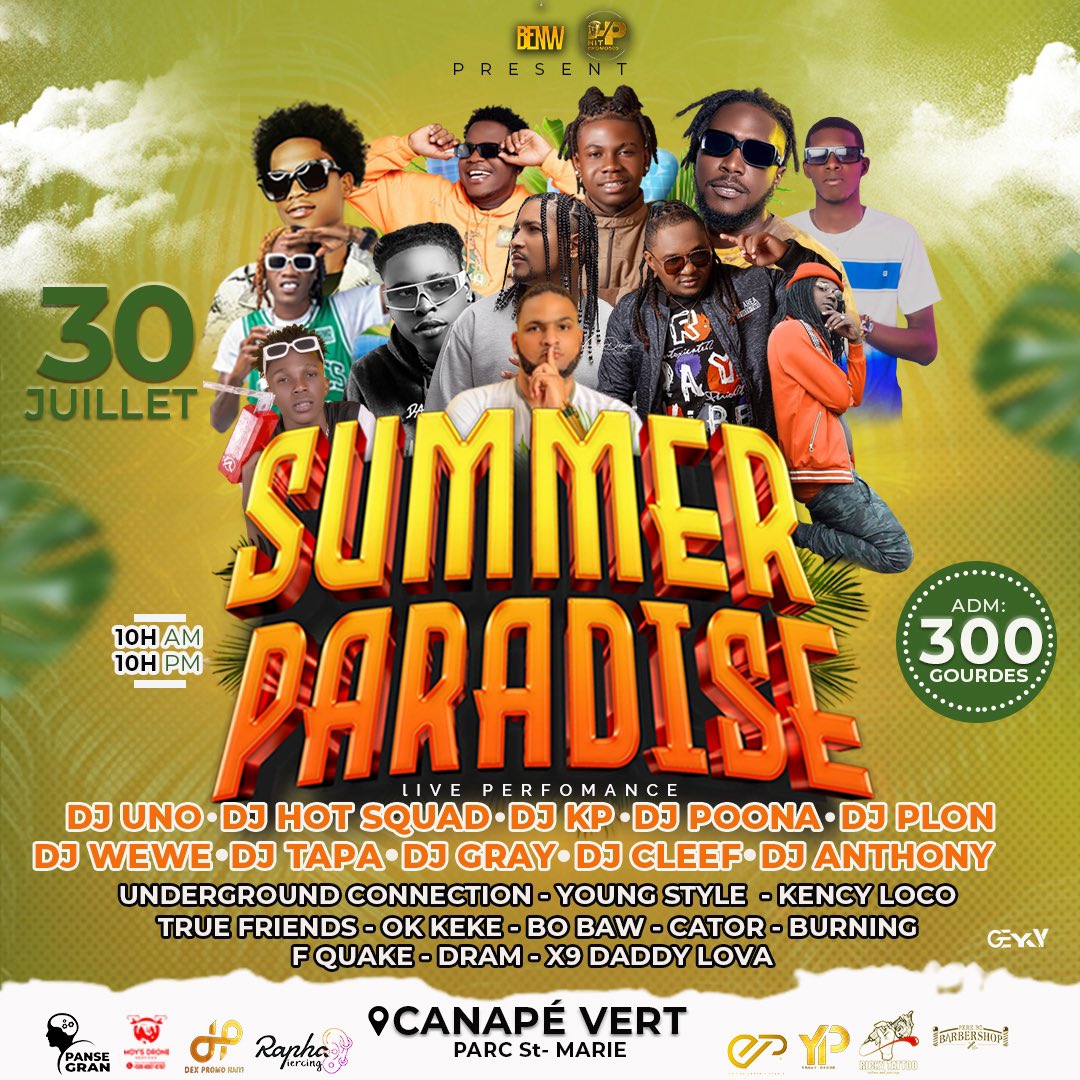 HitPromo509's tweet photo. @HitPromo509_ &amp; Benw Present Summer Paradise 30 Juillet Parc Sainte Marie canapé vert Nap tann tout moun 🔥🔥🔥🔥🔥🔥💚💚💚💚💚💚💚💚💚💚 @Djuno_1  @catorgshytt @djhotsquad @kencyloco_2  @djanthonyhaiti1  @fquake_ @dj_wewe_ht @themama_burningphatass @deejay_cleef @x9_daddy_lova_ https://t.co/0HThUCCWoh