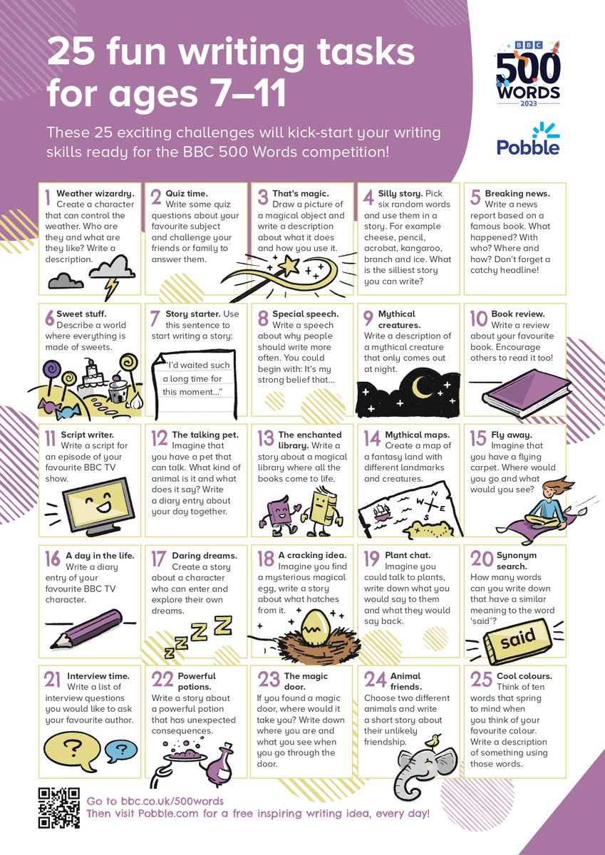 HeyPobble's tweet photo. We've created some new, free and exciting literacy resources exclusively for @BBC_Teach to help you kickstart your children's story writing and unleash their creativity ahead of #BBC500Words2023. 🤩
Download yours here: https://t.co/R5fZvwzcMX
#UKedchat https://t.co/l6UrNcZ4Vq