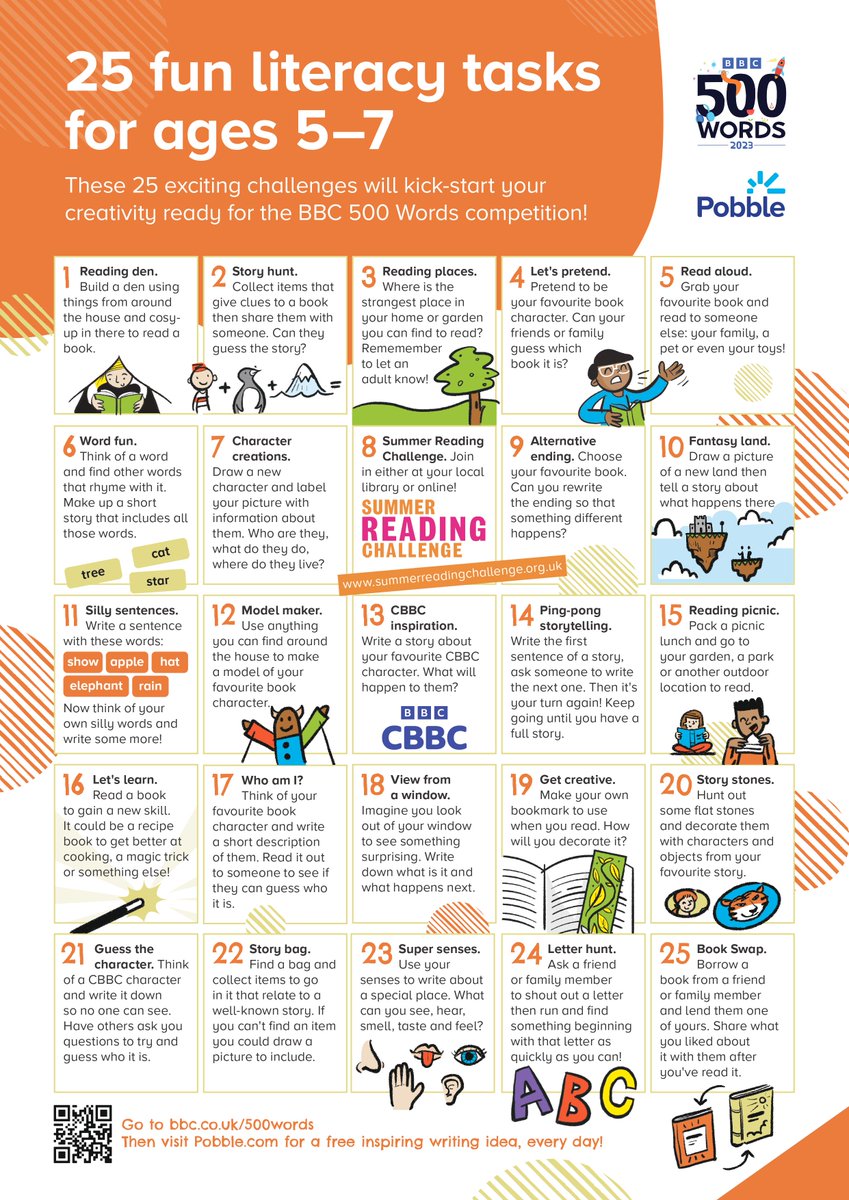 HeyPobble's tweet photo. We've created some new, free and exciting literacy resources exclusively for @BBC_Teach to help you kickstart your children's story writing and unleash their creativity ahead of #BBC500Words2023. 🤩
Download yours here: https://t.co/R5fZvwzcMX
#UKedchat https://t.co/l6UrNcZ4Vq