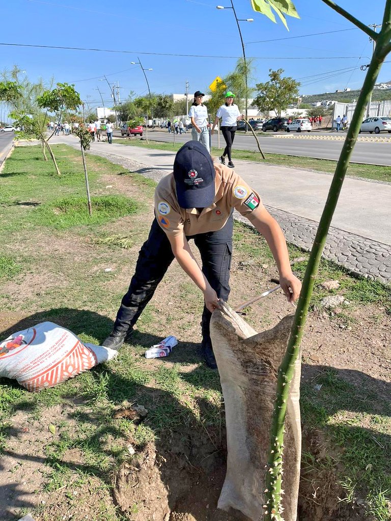 Seguridad_Leon's tweet photo. Tener un mejor ambiente es tarea de todas y todos, por eso nos sumamos a la #ForestaciónCiudadana 2023 por un #LeónMásVerde.
Cadetes, policías, policías viales, personal de @Proteccion_leon, Prevención del Delito y más se suman a esta campaña. https://t.co/H3qIAguedX