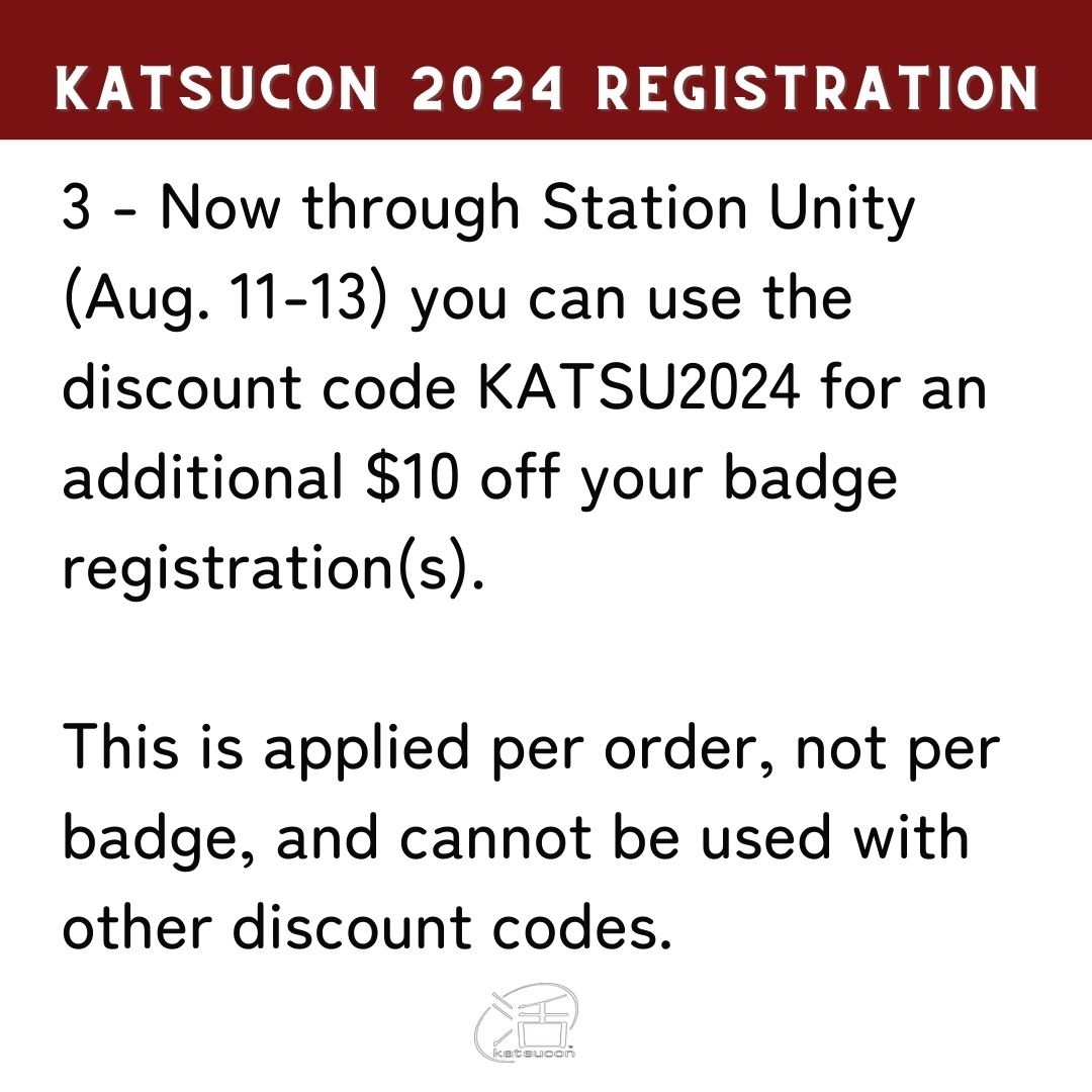 Katsucon on Twitter "Updates to our 2024 Registration 1 Katsucon is