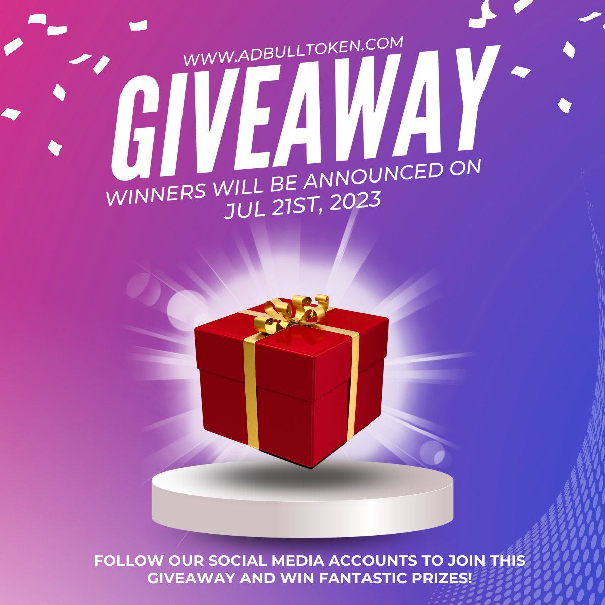 AdbullToken's tweet photo. We are celebrating the launch of #ADBULL with a great #giveaway

🎁 1,000,000 ADBULL to 200 random winners! 🤑

How to participate?

✅ Follow us
✅❤️ &amp; RT
✅Join our TG https://t.co/z6hkani66m
✅Tag 2 friend + BSC wallet

 ⏰Ends on Friday 21st

Good luck!

#btc #crypto #airdrop https://t.co/t3M6NzdSGT