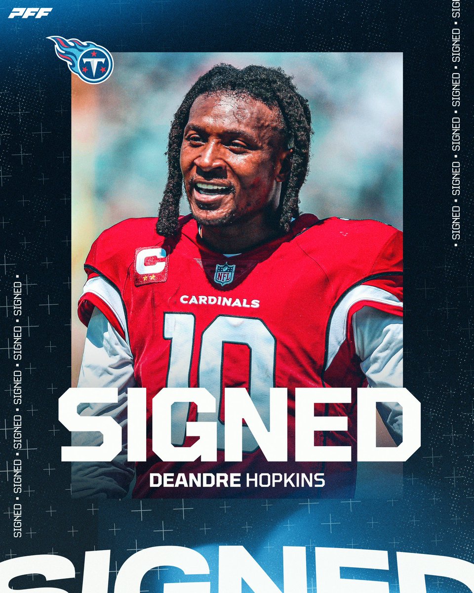 DeAndre Hopkins is expected to sign with the Tennessee Titans, per <a href="/DougKyed/">Doug Kyed</a>